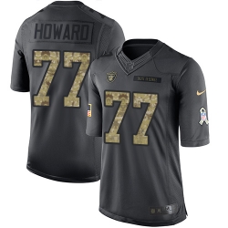 Nike Raiders #77 Austin Howard Black Mens Stitched NFL Limited 2016 Salute To Service Jersey