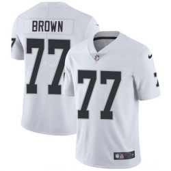 Nike Raiders 77 Trent Brown White Men Stitched NFL Vapor Untouchable Limited Jersey