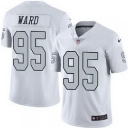 Nike Raiders #95 Jihad Ward White Mens Stitched NFL Limited Rush Jersey