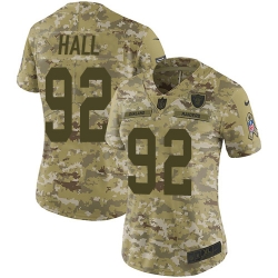 Nike Raiders #92 P J  Hall Camo Women Stitched NFL Limited 2018 Salute to Service Jersey