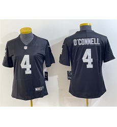 Women Las Vegas Raiders 4 Aidan O Connell Black Vapor Untouchable Limited Stitched Jersey