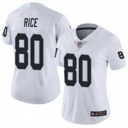 Women Las Vegas Raiders 80 Jerry Rice White Vapor Untouchabel Limited Jersey