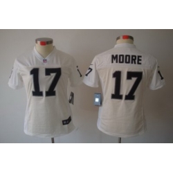 Women Nike Oakland Raiders #17 Denarius Moore White[Women Limited Jerseys]