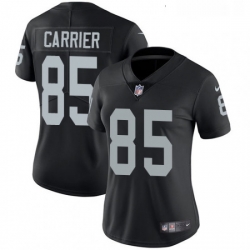 Women Nike Oakland Raiders 85 Derek Carrier Black Team Color Vapor Untouchable Elite Player NFL Jersey