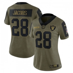 Women's Las Vegas Raiders Josh Jacobs Nike Olive 2021 Salute To Service Limited Player Jersey