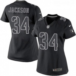 Womens Nike Oakland Raiders 34 Bo Jackson Limited Black Impact NFL Jersey