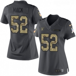 Womens Nike Oakland Raiders 52 Khalil Mack Limited Black 2016 Salute to Service NFL Jersey