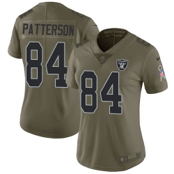 Womens Nike Raiders #84 Cordarrelle Patterson Olive  Stitched NFL Limited 2017 Salute to Service Jersey