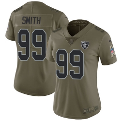 Womens Nike Raiders #99 Aldon Smith Olive  Stitched NFL Limited 2017 Salute to Service Jersey