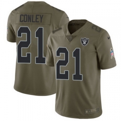 Nike Raiders #21 Gareon Conley Olive Youth Stitched NFL Limited 2017 Salute to Service Jersey