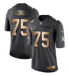 Nike Raiders #75 Howie Long Black Youth Stitched NFL Limited Gold Salute to Service Jersey