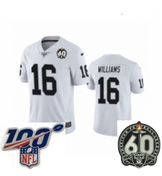 Youth Oakland Raiders #16 Tyrell Williams White 60th Anniversary Vapor Untouchable Limited Player 100th Season Football Jersey