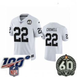 Youth Oakland Raiders #22 Isaiah Crowell White 60th Anniversary Vapor Untouchable Limited Player 100th Season Football Jersey