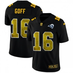 Los Angeles Rams 16 Jared Goff Men Black Nike Golden Sequin Vapor Limited NFL Jersey