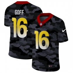 Los Angeles Rams 16 Jared Goff Men Nike 2020 Black CAMO Vapor Untouchable Limited Stitched NFL Jersey