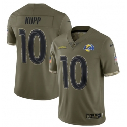 Men Los Angeles Rams 10 Cooper Kupp Olive 2022 Salute To Service Limited Stitched Jersey