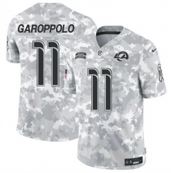 Men Los Angeles Rams 11 Jimmy Garoppolo 2024 F U S E Arctic Camo Salute To Service Limited Stitched Football Jersey