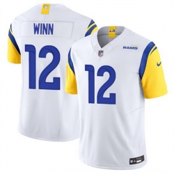 Men Los Angeles Rams 12 Dresser Winn White 2023 F U S E  Vapor Untouchable Stitched Football Jersey