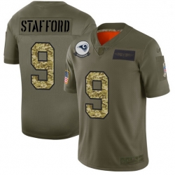 Men Los Angeles Rams 9 Matthew Stafford Men Nike 2019 Olive Camo Salute To Service Limited NFL Jersey