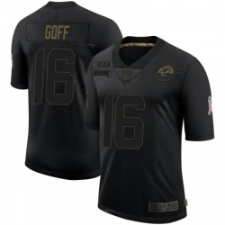 Men Los Angeles Rams Jared Goff Black 2020 Salute To Service Limited Jersey