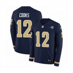 Men Nike Los Angeles Rams 12 Brandin Cooks Limited Navy Blue Therma Long Sleeve NFL Jersey