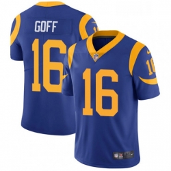 Men Nike Los Angeles Rams 16 Jared Goff Royal Blue Alternate Vapor Untouchable Limited Player NFL Jersey