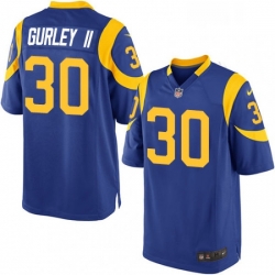 Men Nike Los Angeles Rams 30 Todd Gurley Game Royal Blue Alternate NFL Jersey