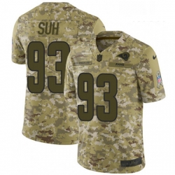 Men Nike Los Angeles Rams 93 Ndamukong Suh Limited Camo 2018 Salute to Service NFL Jersey