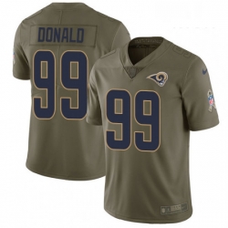 Men Nike Los Angeles Rams 99 Aaron Donald Limited Olive 2017 Salute to Service NFL Jersey