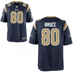 Men's Nike St. Louis Rams 80 Isaac Bruce Game Navy Blue Team Color Home NFL Jersey