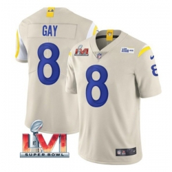 Nike Los Angeles Rams 8 Matt Gay Bone 2022 Super Bowl LVI Vapor Limited Jersey