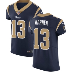 Nike Rams #13 Kurt Warner Navy Blue Team Color Mens Stitched NFL Vapor Untouchable Elite Jersey