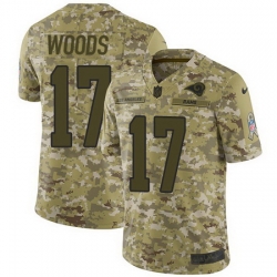 Nike Rams #17 Robert Woods Camo Mens Stitched NFL Limited 2018 Salute To Service Jersey