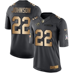 Nike Rams #22 Trumaine Johnson Black Mens Stitched NFL Limited Gold Salute To Service Jersey