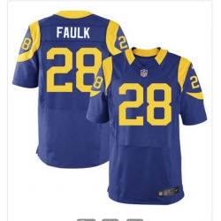 Nike Rams #28 Marshall Faulk Royal Blue Alternate Mens Stitched NFL Elite Jersey