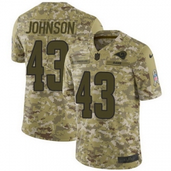 Nike Rams #43 John Johnson Camo Mens Stitched NFL Limited 2018 Salute To Service Jersey