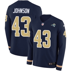 Nike Rams 43 John Johnson Navy Blue Team Color Men s Stitched NFL Limited Therma Long Sleeve Jersey