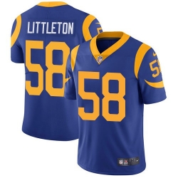 Nike Rams 58 Cory Littleton Royal Blue Alternate Mens Stitched NFL Vapor Untouchable Limited Jersey