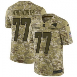 Nike Rams #77 Andrew Whitworth Camo Mens Stitched NFL Limited 2018 Salute To Service Jersey