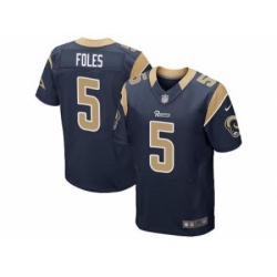 Nike St. Louis Rams 5 Nick Foles Navy Blue Elite NFL Jersey