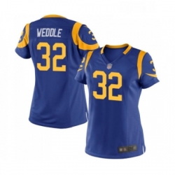 Womens Los Angeles Rams 32 Eric Weddle Game Royal Blue Alternate Football Jersey