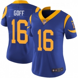 Womens Nike Los Angeles Rams 16 Jared Goff Royal Blue Alternate Vapor Untouchable Limited Player NFL Jersey