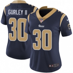 Womens Nike Los Angeles Rams 30 Todd Gurley Elite Navy Blue Team Color NFL Jersey