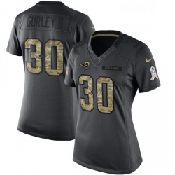 Womens Nike Los Angeles Rams 30 Todd Gurley Limited Black 2016 Salute to Service NFL Jersey