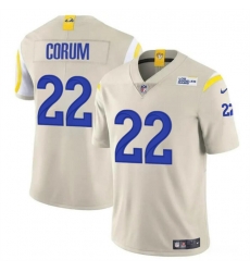 Youth Los Angeles Rams 22 Blake Corum Bone 2024 Draft Vapor Untouchable Stitched Football Jersey