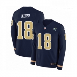 Youth Nike Los Angeles Rams 18 Cooper Kupp Limited Navy Blue Therma Long Sleeve NFL Jersey