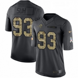 Youth Nike Los Angeles Rams 93 Ndamukong Suh Limited Black 2016 Salute to Service NFL Jersey