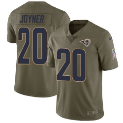 Youth Nike Rams #20 Lamarcus Joyner Olive Stitched NFL Limited 2017 Salute to Service Jersey