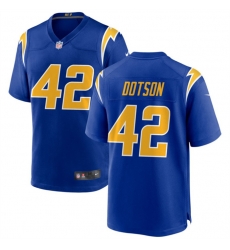 Men Los Angeles Chargers 42 Elijah Dotson White Stitched Game Jersey