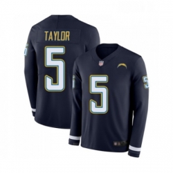 Men Los Angeles Chargers 5 Tyrod Taylor Limited Navy Blue Therma Long Sleeve Football Jersey